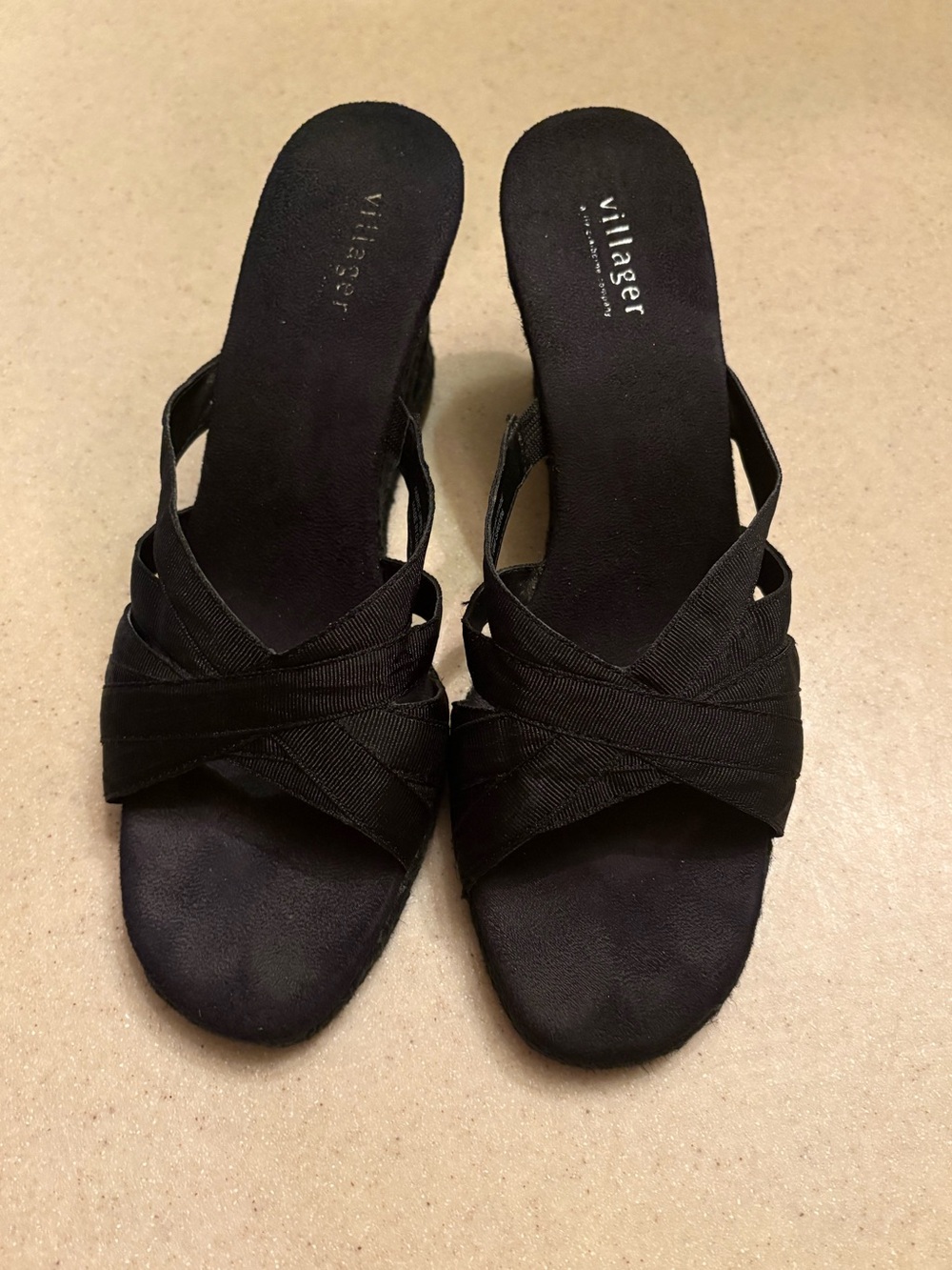 Black Espadrille Wedge Sandals - Women's Villager Liz Claiborne - Picture 7 of 11